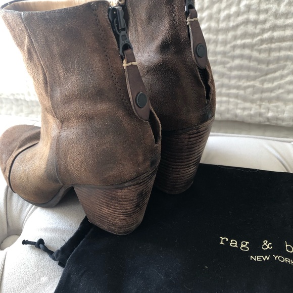 RAG & BONE NEWBURY ANKLE BOOTS BLACK LEATHER 40 - Picture 5 of 6